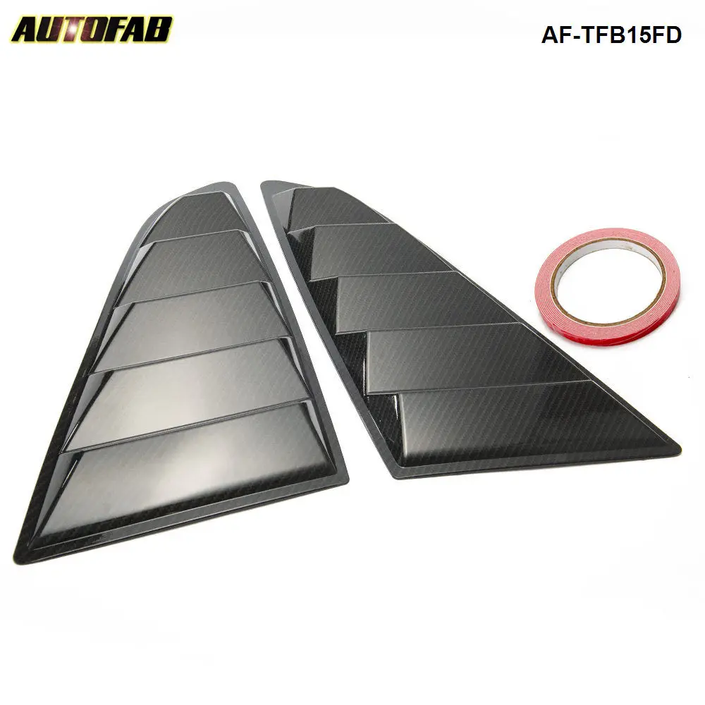 2PCS/SET Pair Black Side Window 1/4 Scoop Louver Cover For Ford Mustang 2015-2018 AF-TFB15FD