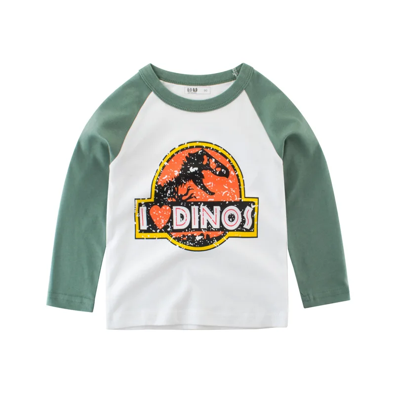 

2-7y Long Sleeve Boy T shirt Kids Dinosaur Tshirts Cotton Children Tees Fashion Boys Clothing