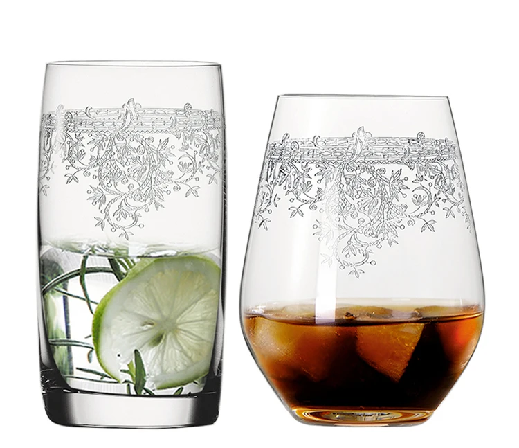 Креативные резные цветы стакан из прозрачного стекла винный бокал виски чай стаканы для сока кружки винного цвета Бар Отель вечерние свадебные посуда для напитков