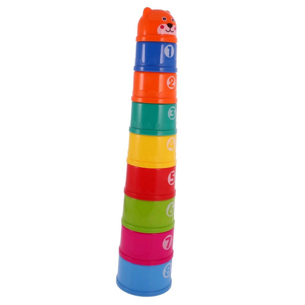 Classic 1Set Baby Children Bath Bathtub Toy Plastic Folding Stacking Cup Kids Bathing Cute Toys for Bathroom 4Kinds