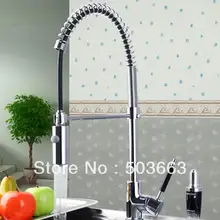 Monite 8538 хромированный латунный кухонный кран поворотный носик выдвижной кран для раковины с одной ручкой на бортике смеситель