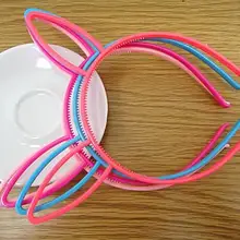 24 шт., пластиковые повязки на голову с ушами кролика, Детские аксессуары для волос с зажимом