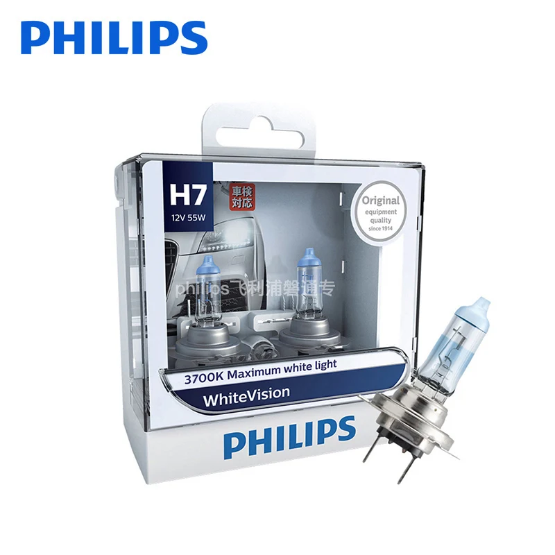 PHILIPS автомобилей галогенные лампы H4 H7 галогенная лампа H1 H3 Авто 12 В 4300 К 55 1100LM