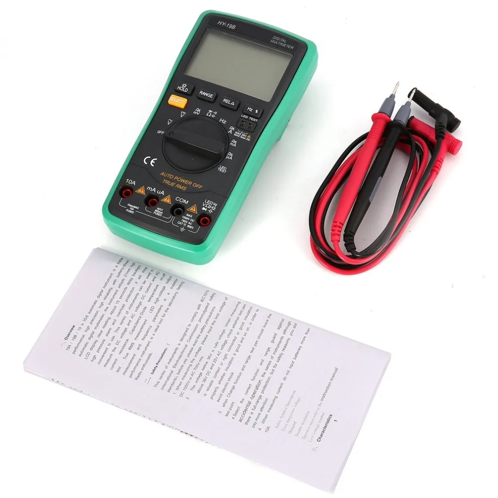 

Digital Multimeter HY-19B DC/AC Voltage Current Meter Handheld Ammeter Ohm Diode Capacitance Tester 5999 Counts Multitester