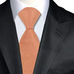 Мода 2017 г. Для мужчин темно-шелк оранжевый один классические галстуки галстук для Для мужчин формальные Бизнес и Свадебная вечеринка