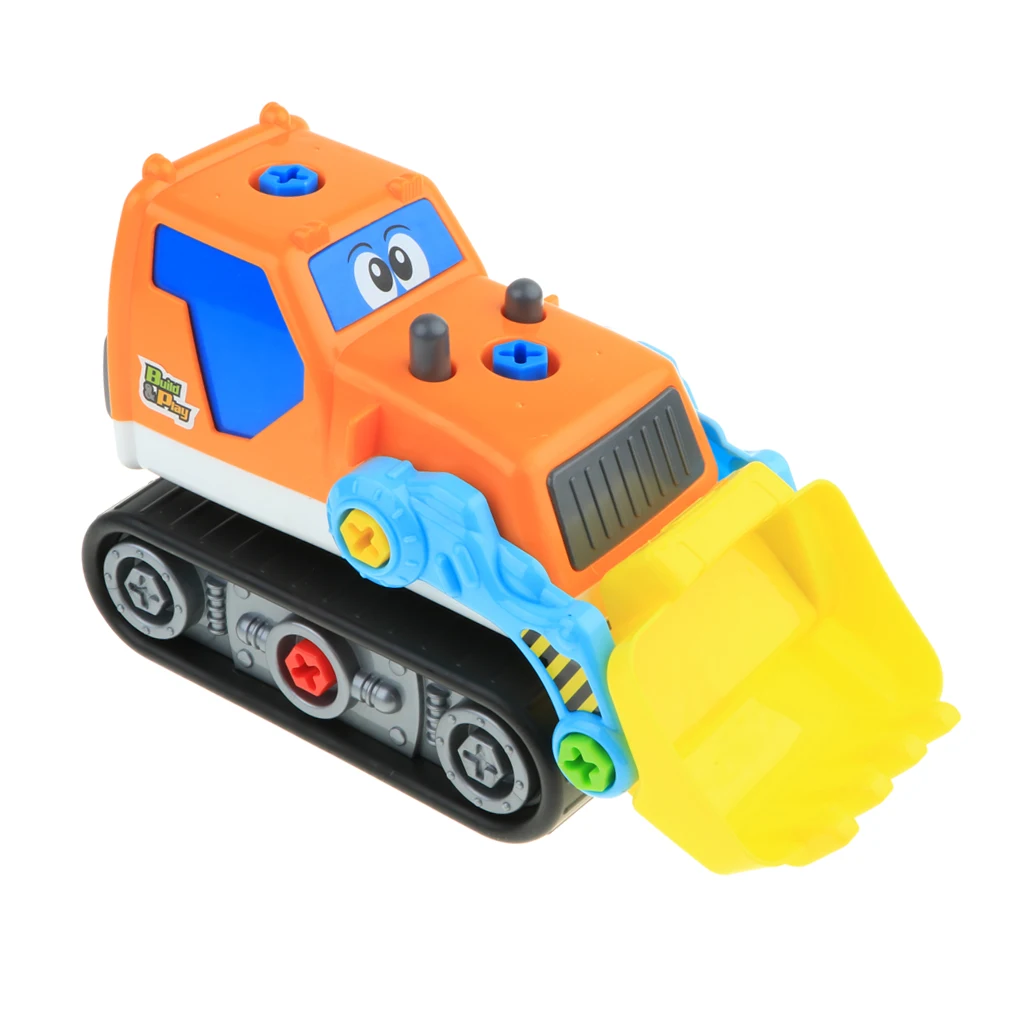 Take Apart Constructions Vehicles Toys - Assemble RC remote control Engineering Truck w/ Electric Drill Tool Kit Screwing Block