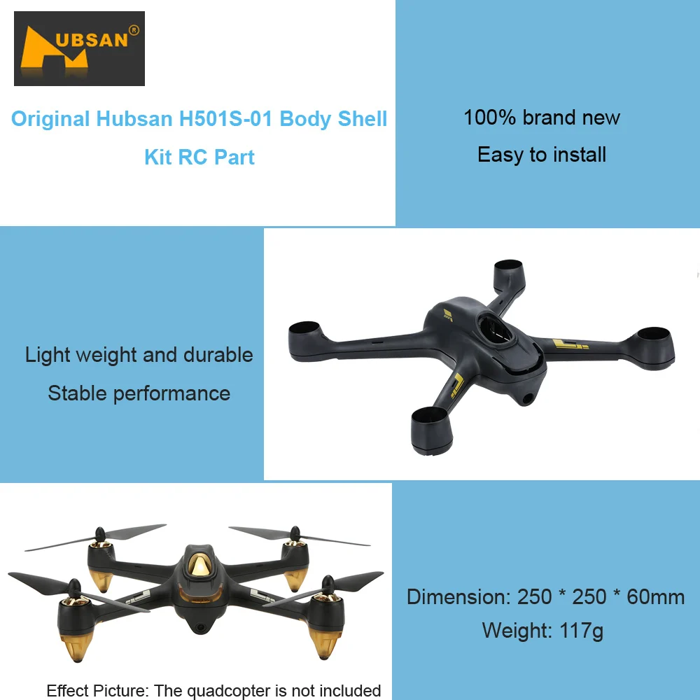 H501S части H501S-01 Корпус Комплект рама RC часть для Hubsan H501S RC Дрон Квадрокоптер Дрон части самолета