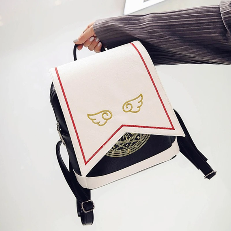 Маленький рюкзак в стиле аниме SAKURA Kawaii Cardcaptor Sakura с принтом, школьные сумки в стиле Лолиты, женский рюкзак с крыльями ангела