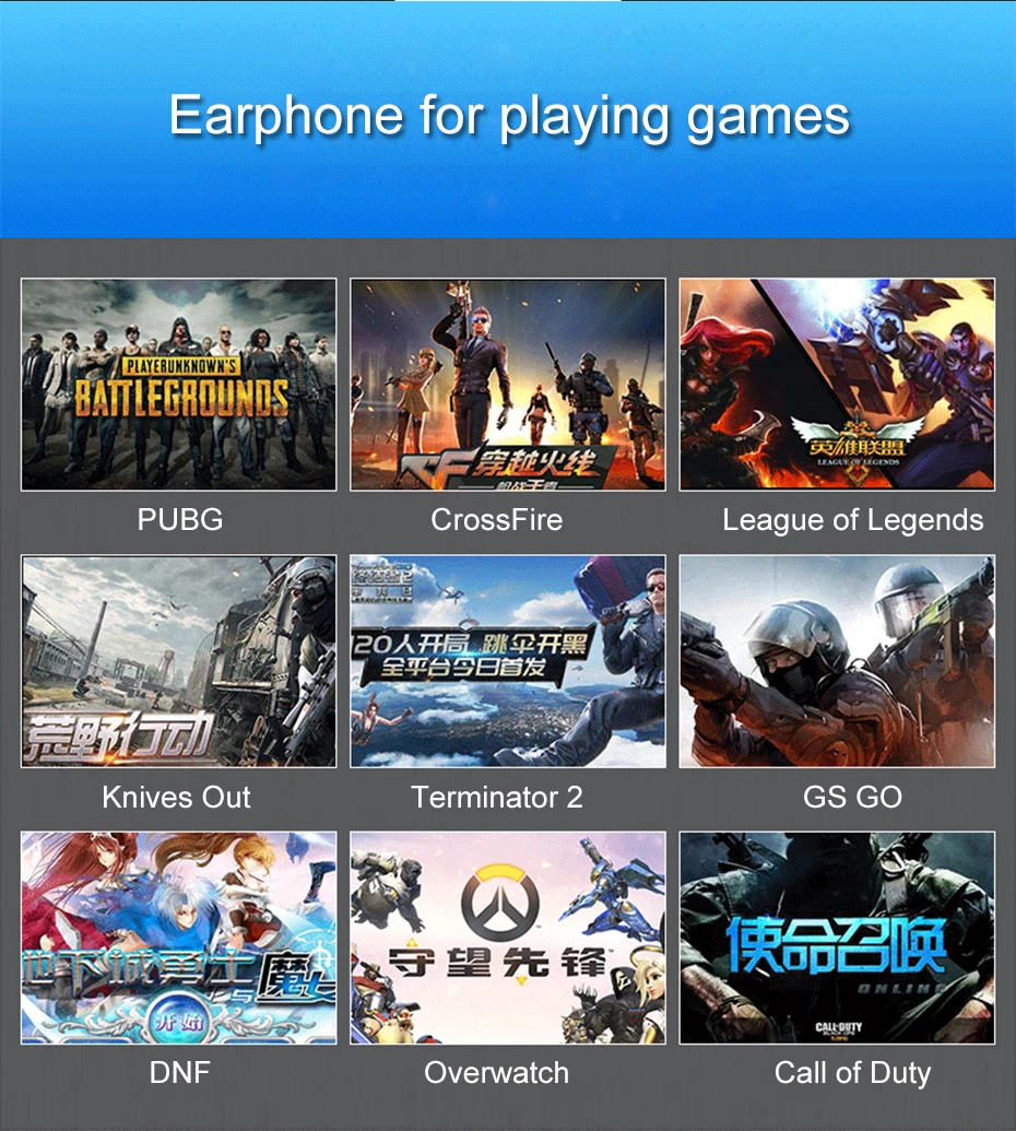 Wired Earphone With Micphone For Computer Mobile Phone Games Wired Headset Hifi Earphone In-ear Earphone Wired Gaming Headset   (10)