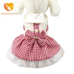 Doggyzstyle Pet Одежда с принтом в виде собак цветок украсить бантом летнее платье прекрасный сетки юбка летний жилет для Чихуахуа Тедди Новый