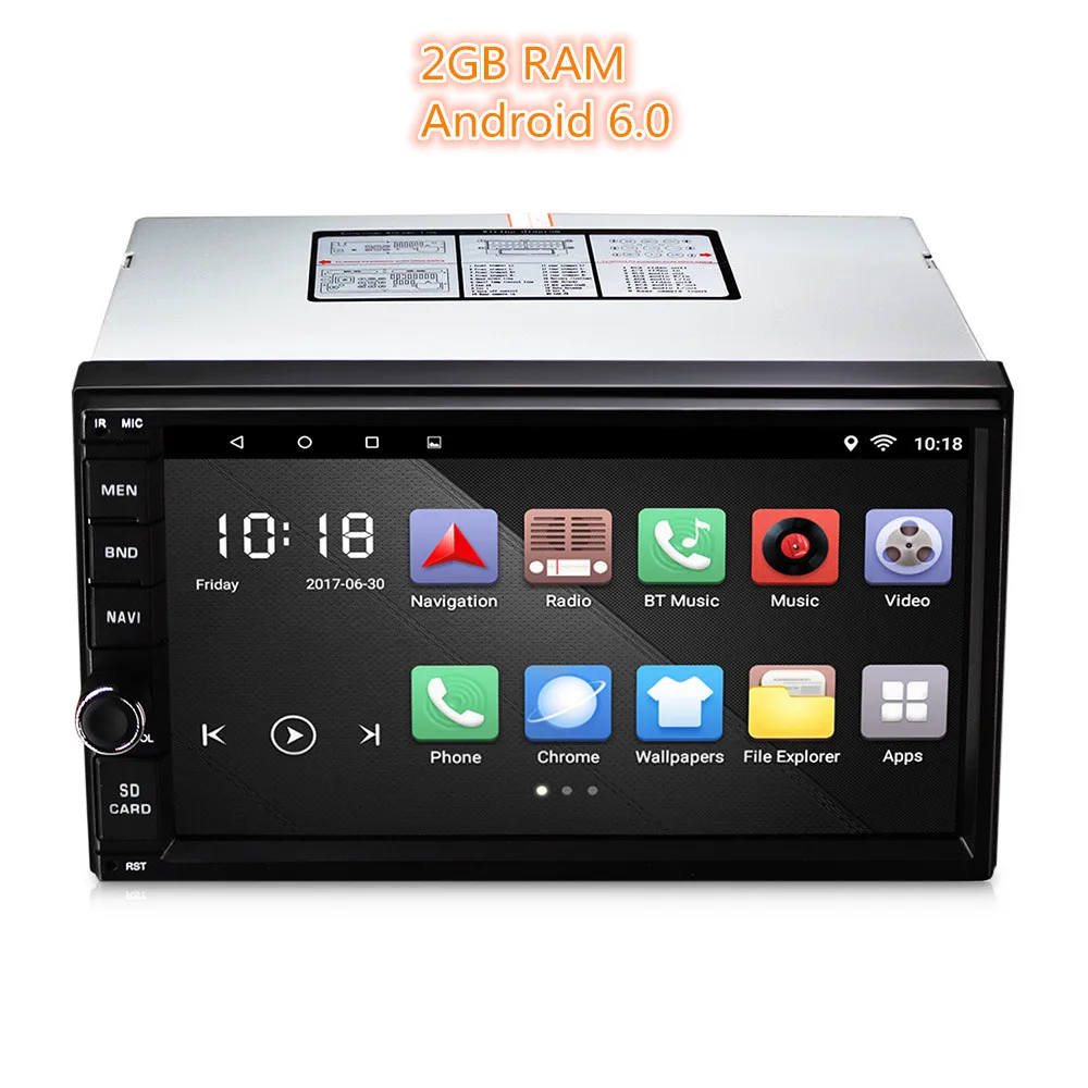 

Universal 2 Din Car Player Android 6.0 Car Radio Player MP3 Car Audio Player Video Multimedia GPS AM RDS FM Radio Bluetooth 2GB