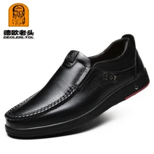 2019 nuevos zapatos de cuero genuino para hombres tamaño 38-47 cabeza de piel suave antideslizante zapatos de conducir para hombre cuero para primavera