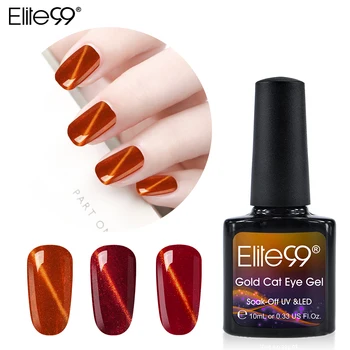

Elite99 Gold Cat Eye 10ML 3D Magnet Nail Gel Polish 6 Colors Gel Varnishes Nail Art Magnetic Top Base Coat Long Lasting Salon