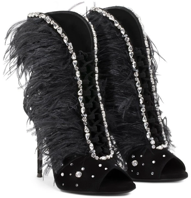 Giuseppe-Zanotti-Charleston-Black-Suede-and-Feathers-High-Heel