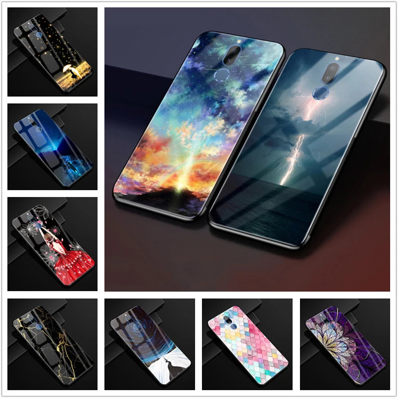 

For Huawei Mate 10 Lite Case 5.9'' Hard PC Glass Back Cover For Huawei Nova 2i / Mate10 Lite 10Lite Silicon Bumper phone Cases