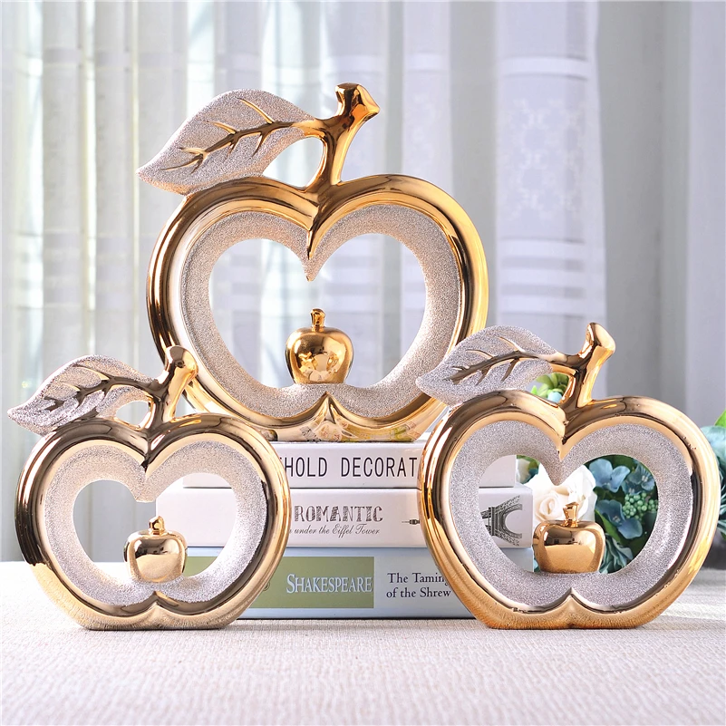 ceramic apple home decor crafts room decoration ceramic handicraft ornament porcelain figurines christmas articles decorations