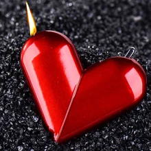 Креативная индивидуальная Складная Вращающаяся газовая зажигалка в форме сердца, зажигалка, аксессуары для курения, подарок для женщин