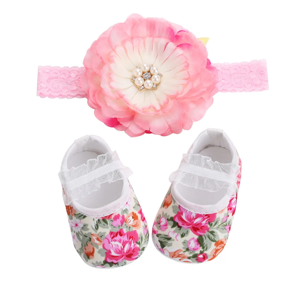 Новорожденного обувь девочек Бабочка-узел для отдыха детские первые ходоки девушка обувь для малышей Schoenen оголовье, набор - Цвет: 2S2006