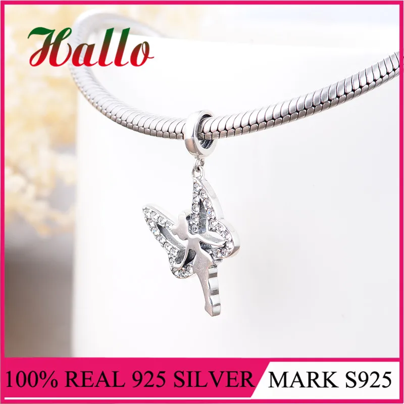 Подходит для браслета Angle Charms Silver Beads для изготовления ювелирных изделий серебряный шарм с природным камнем подлинный 925 пробы