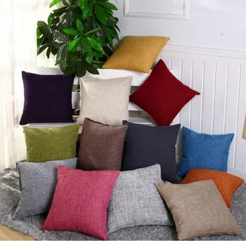 

Solid Color Cushion Cover Home&Car Decor Pillowcase BlueThrow Pillows Home Decorative Cushion Cover