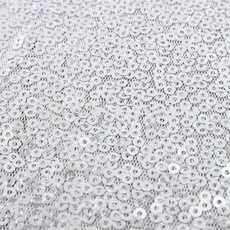 Mayitr 30 x 183 cm Silver Sparkly Sequin Tablecloth Banquet Background Wedding Party