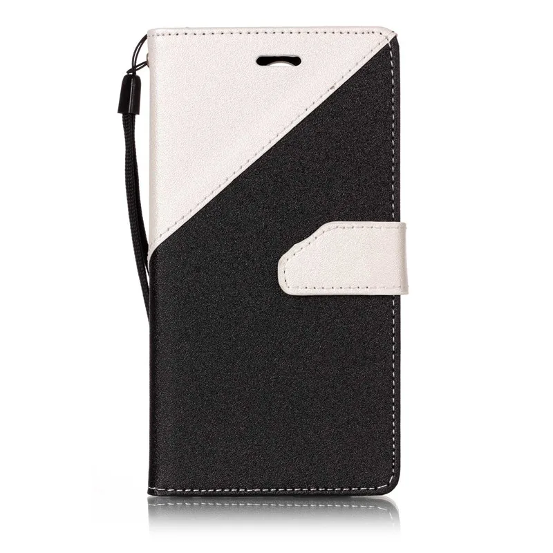 

For LG K4 2017 Frosted Leather Case Double Color Stitching With Black White Flip Wallet Case For LG K4 2017 Silicone Cover 5.0