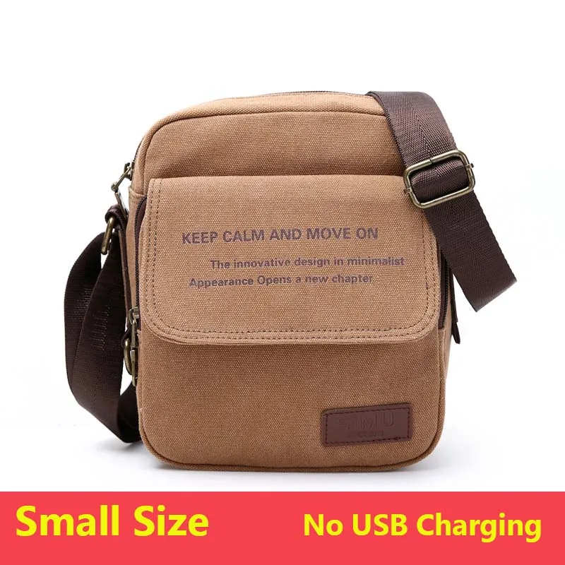 Мужская городская Повседневная сумка высокого качества, Мужская Холщовая Сумка на плечо, Повседневная дорожная мужская сумка через плечо, мужские сумки-мессенджеры 3 размера - Цвет: coffee No USB