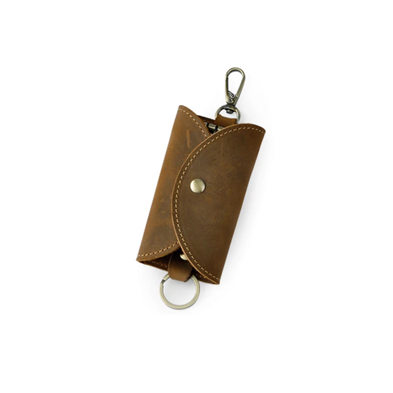 Vintage Key Holder Case Genuine Leather Men'S Belt Hook Sling Car Key