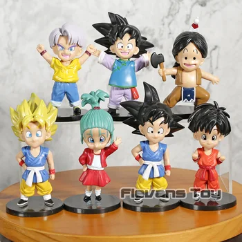 

Dragon Ball Z Child Son Goku Goten Trunks Upa Bulma Young Ver. PVC Figures Toys 7pcs/set