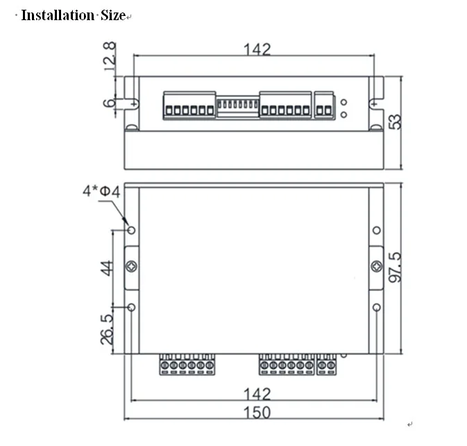 DM860H Instalation size