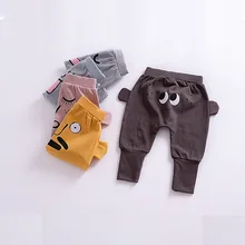 Для маленьких мальчиков и девочек; сезон весна-осень; хлопковые PP штаны для младенца с объемными коробки прогулки брюки детские рисунками из мультфильмов штаны-шаровары
