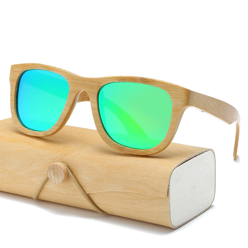 Поляризационные деревянные солнцезащитные очки для мужчин и женщин, квадратные бамбуковые женские зеркальные солнцезащитные очки Polaroid для мужчин и женщин, Ретро стиль, ручная работа, розовые
