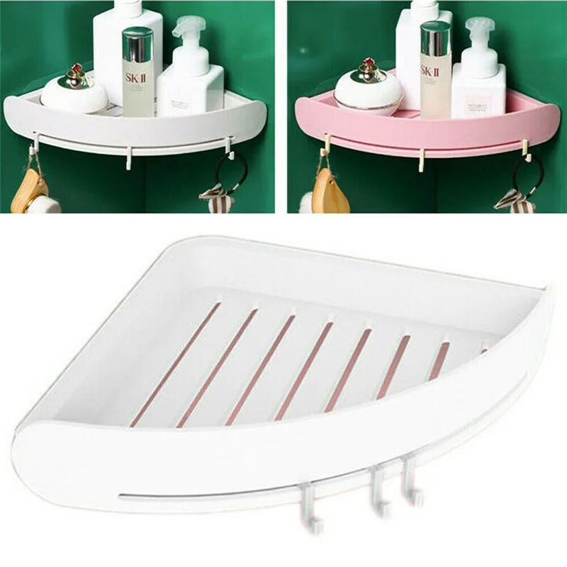 

Wall Mount Bathroom Shelf Shower Corner Triangular Corner Shower Shelf Rack Rack Shampoo Storage Holder Organizer