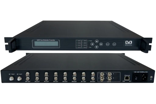 8* DVB-S2 к 4QAM трансмодулятор с mux-скремблером 8* DVB-S/S2+ 4* ASI in, 4* DVB-C RF out sc-4135