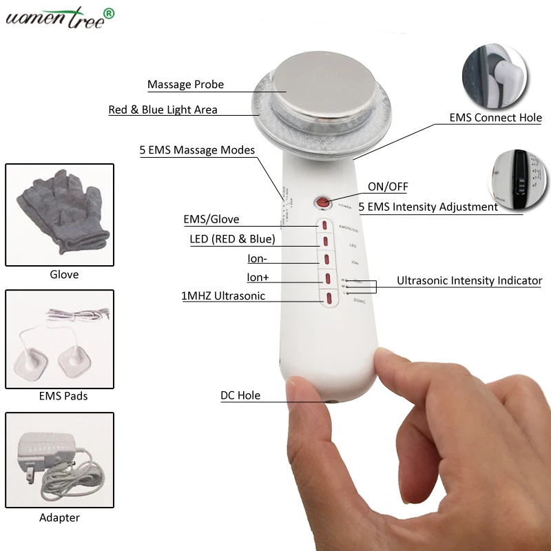 

Portable Electric Ultrasonic EMS Magic Glove Cellulite Fat Remove Body Shaping Slim Photon Rejuvenation Face Care Beauty Machine