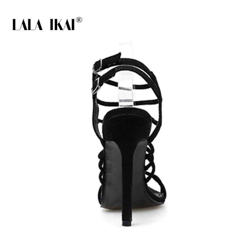 LALA IKAI/женские пикантные босоножки для вечеринок однотонные женские модные