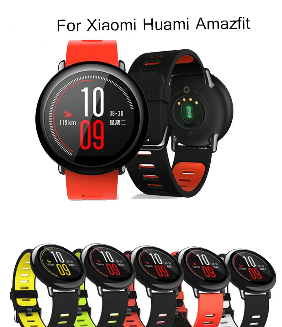 Ремешок на запястье 22 мм спортивные силиконовые браслеты для Xiaomi Huami Amazfit Bip BIT PACE Lite Молодежные Смарт-часы сменный ремешок смарт-браслет