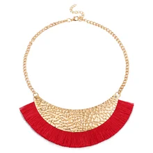 Новое модное ожерелье воротник ожерелье из золотой цепочки и подвески Трендовое колье Массивная металлическая цепочка массивное ожерелье с кисточкой