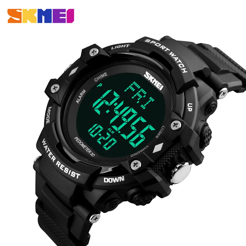 Meilleur SKMEI Marque De Luxe Hommes 3D Podomètre Rythme Cardiaque Moniteur Calories Numérique Affichage Montre Sports de Plein Air Montres Relogio Masculino