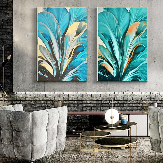 Peacock Feather Poster Nordic Living Room Wall Art Print Picture