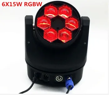 

LED Beam Washed Six Bee Eyes 6x15W RGBW DMX512 Stage Lighting Effect for DJ Disco Birthday Party Dance Pool Nightclub Wedding