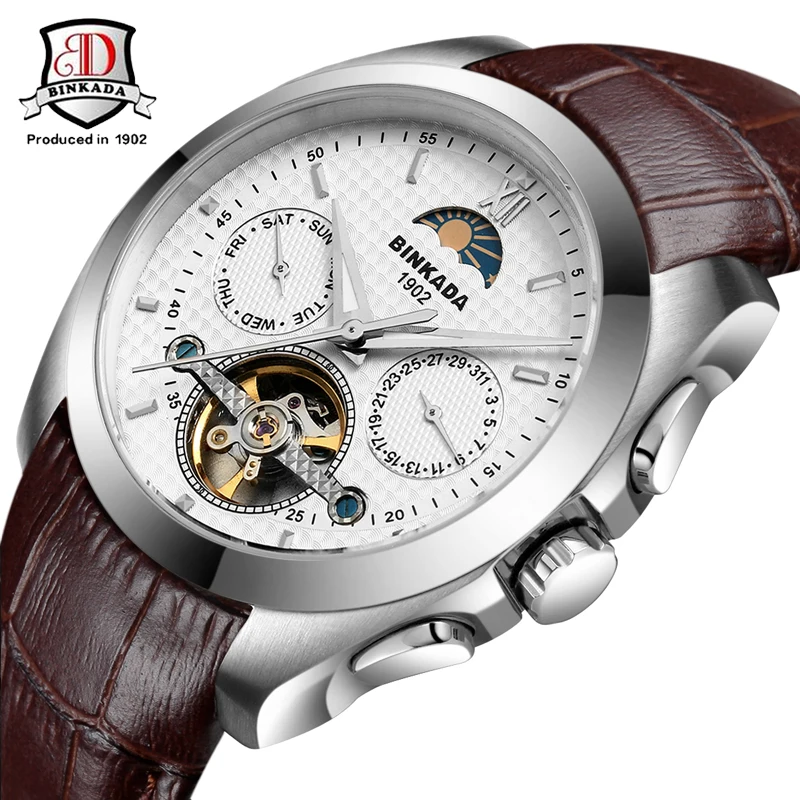 

BINKADA 2019 Watches Men Luxury Brand Tourbillon Mechanical Watch Automatic Business Sport Casual Wristwatch Relogio Masculino