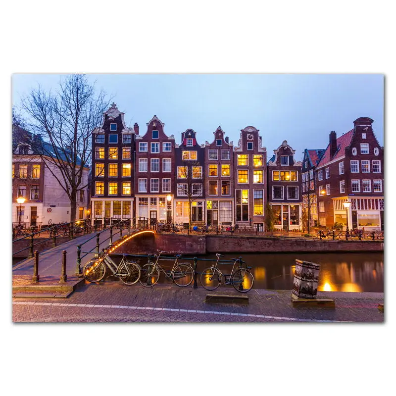 Украшение Netherland, город, пейзаж, фотографии, Художественная печать, холст, живопись, плакат, настенные картины для гостиной, Настенный декор - Цвет: Цвет: желтый