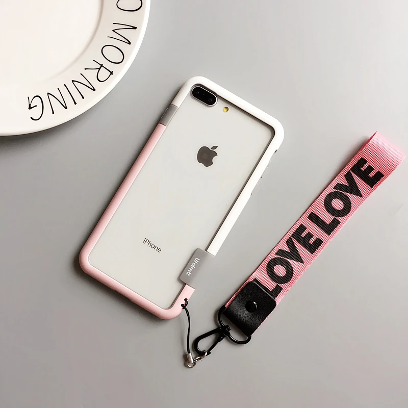 Для iphone 8 plus бампер мягкий цветной ударопрочный Силикон + PC рамка для Apple X 7 6 S p 6splus
