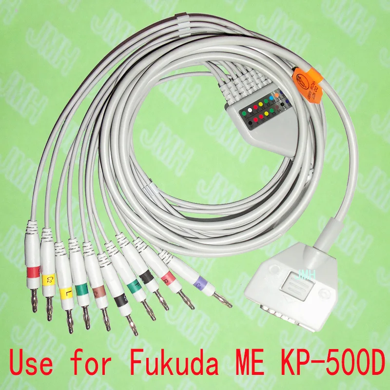 

Compatible with Fukuda ME KP-500D EKG 10 lead,One-piece ECG cable and leadwires,15PIN,4.0 Banana,IEC or AHA.
