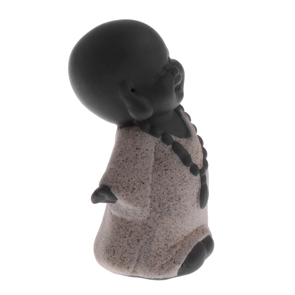 Purple Sand Little Monk Figurine Chinese Tea Pet Little Buddha Statue Tea Tray Decoration Home Tabletop Ornament