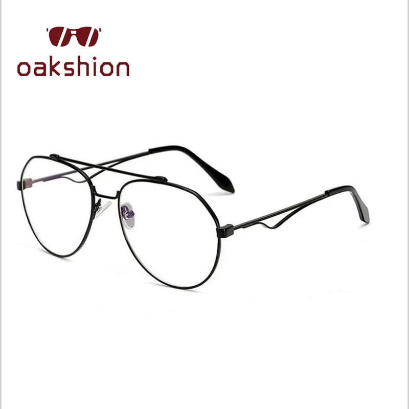 Oakshion Women Fashion Oval Flat Glasses Oversized Frame Clear Lens
