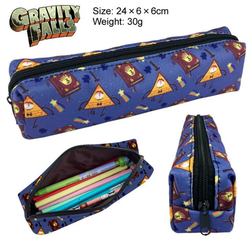

PROMSPLAND New Arrival Gravity Falls Pencil Bags Cartoon Canvas Kids Shool Pencil Cases Office Supply Wholesales Kawaii