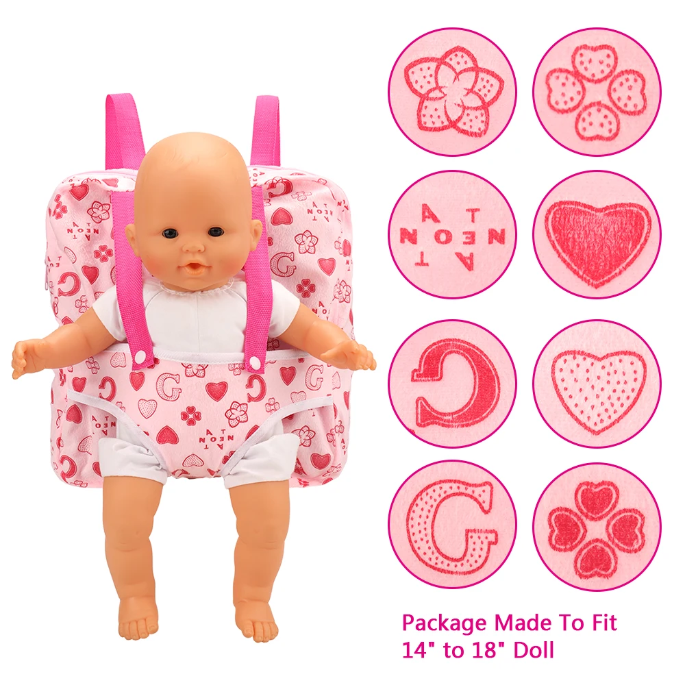 

2019 Newest Packets Carry Doll Bag Suitable Outgoing Outdoor Backpack For Carrying 43cm Baby Doll 18 inch Doll Accessories