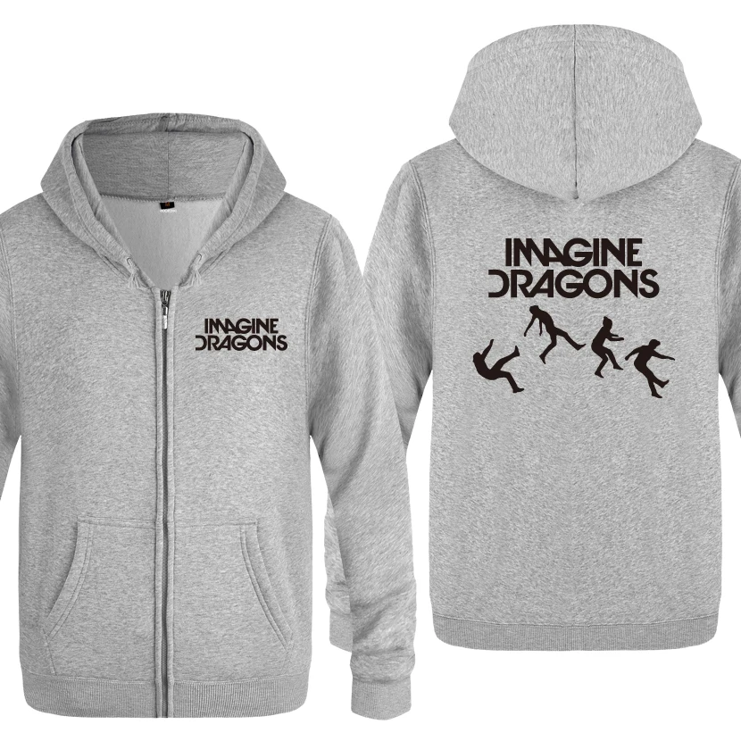 IMAGINE Dragon Rock Rap толстовки для любителей музыки мужские мужские флисовые толстовки на молнии с капюшоном кардиганы